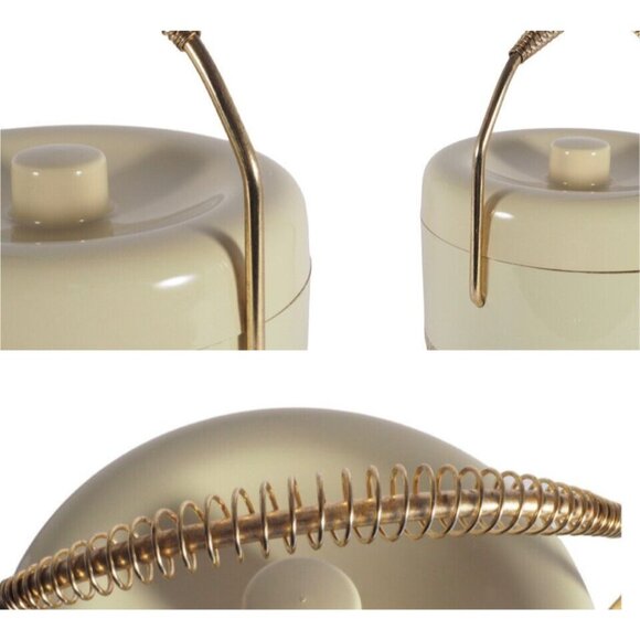 Vintage Retro Otagiri Ice Bucket 4 Pc Set MCM Ivory and Gold Tree EUC MCM Japan - Picture 9 of 12